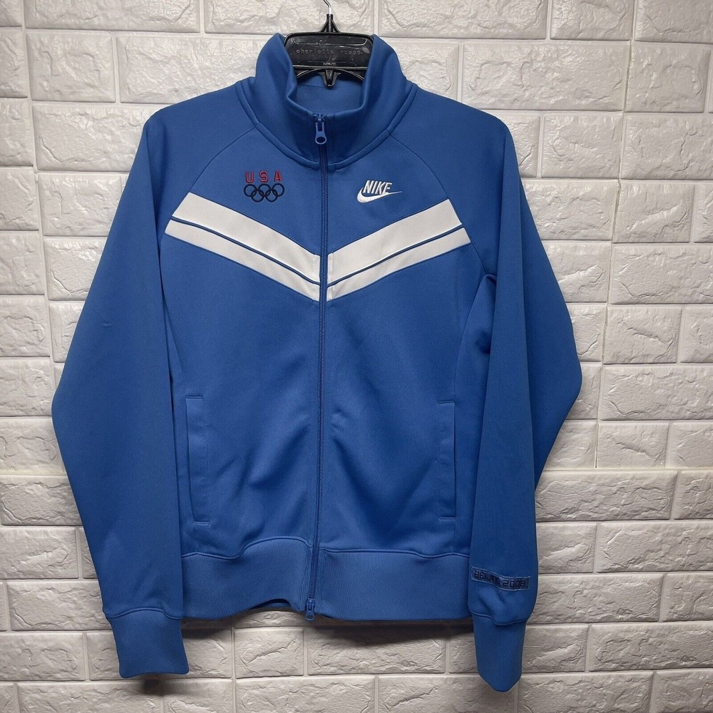 Nike USA Olympic Track Jacket Blue & White Size L